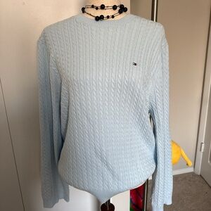 Tommy Hilfiger Light Blue Cable Knit Sweater XXL